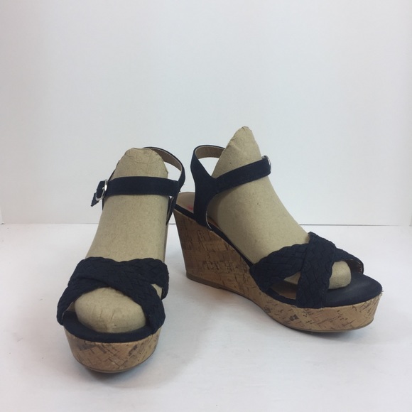 jellypop black wedges